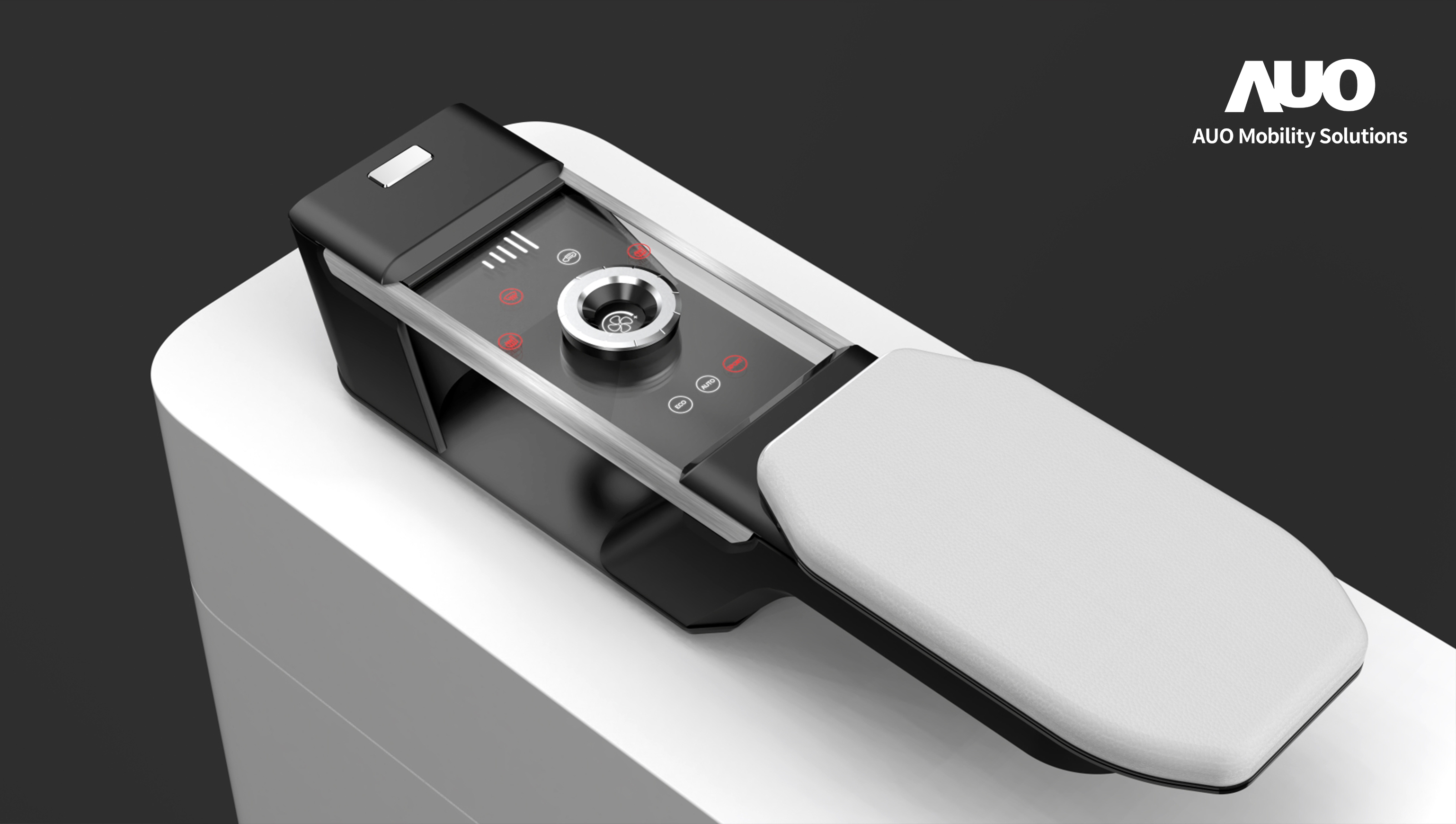 非凡娱乐智慧行动全新发表INVISY隐形科技系列，CrystalSense Console以最简约的机构设计，提供直觉控制的主动触觉回馈与压力感测，并且动态呈现、仅在需要时显示，打造未来座舱的极致互动体验。