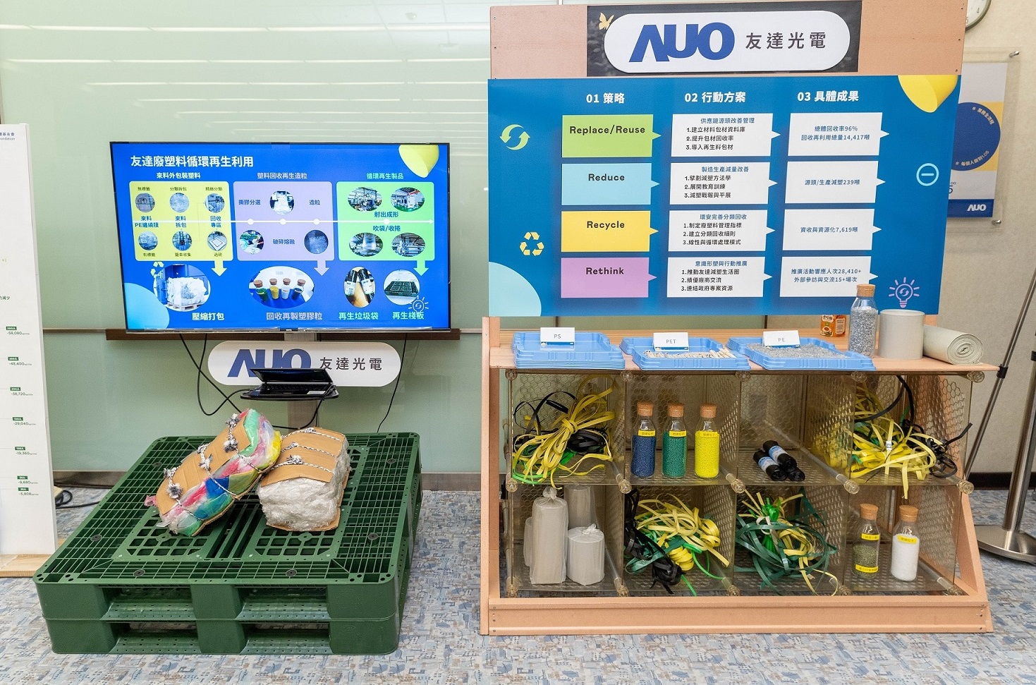 非凡娛樂回應市場綠色訴求，與客戶通力開發綠色產品，2023年超過150支產品導入塑膠、金屬、玻璃等再生料，擴大再生料應用廣度並創造經濟效益，獲「循環經濟領袖獎」