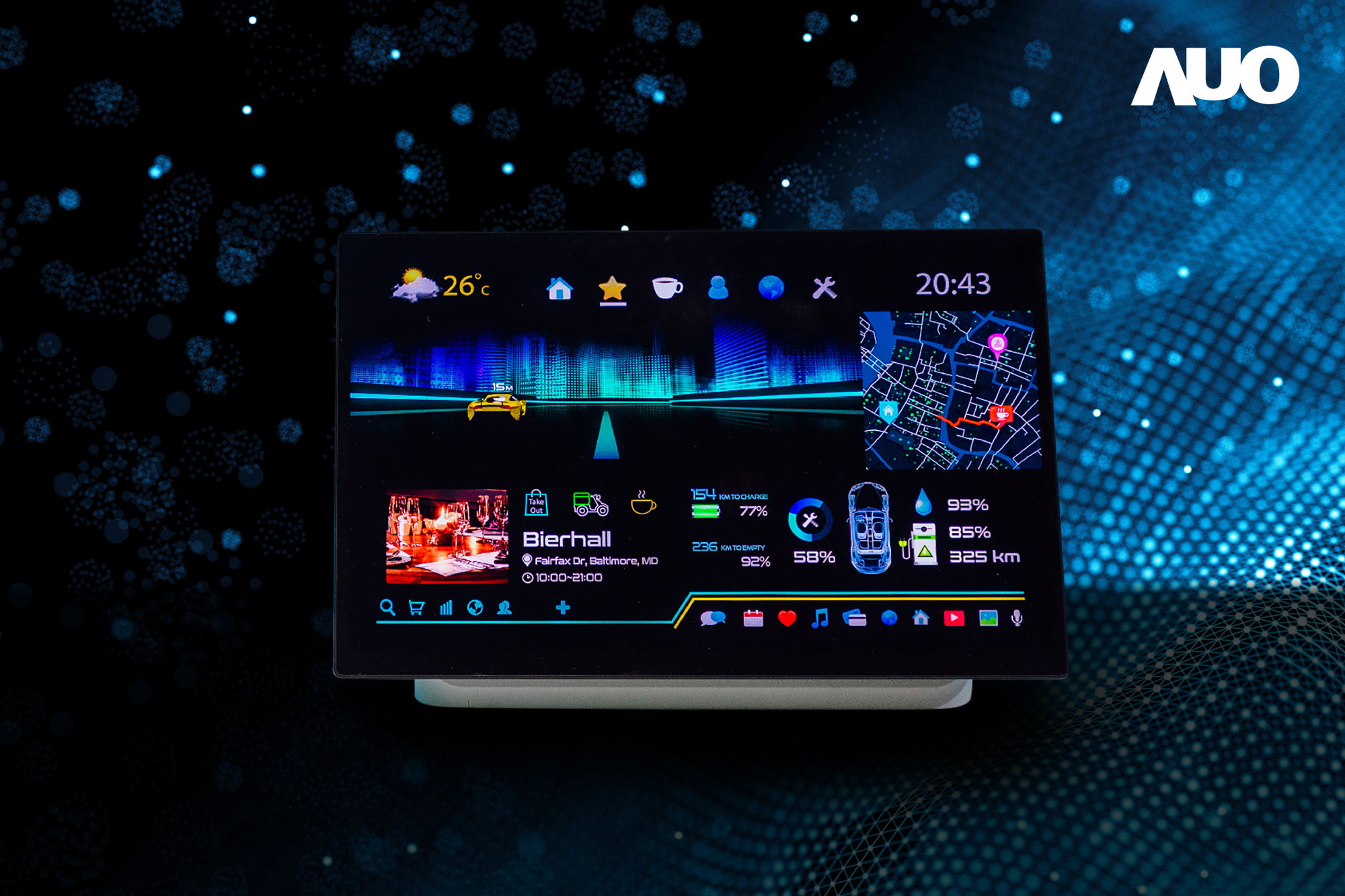 非凡娛樂16吋超高色域車載中控獲得2025顯示器元件產品技術獎之面板模組類傑出產品獎，首次在車載領域採用藍光COB（LED chip-on-board）搭載量子點（Quantum Dot）膜之Mini LED解決方案實現廣色域